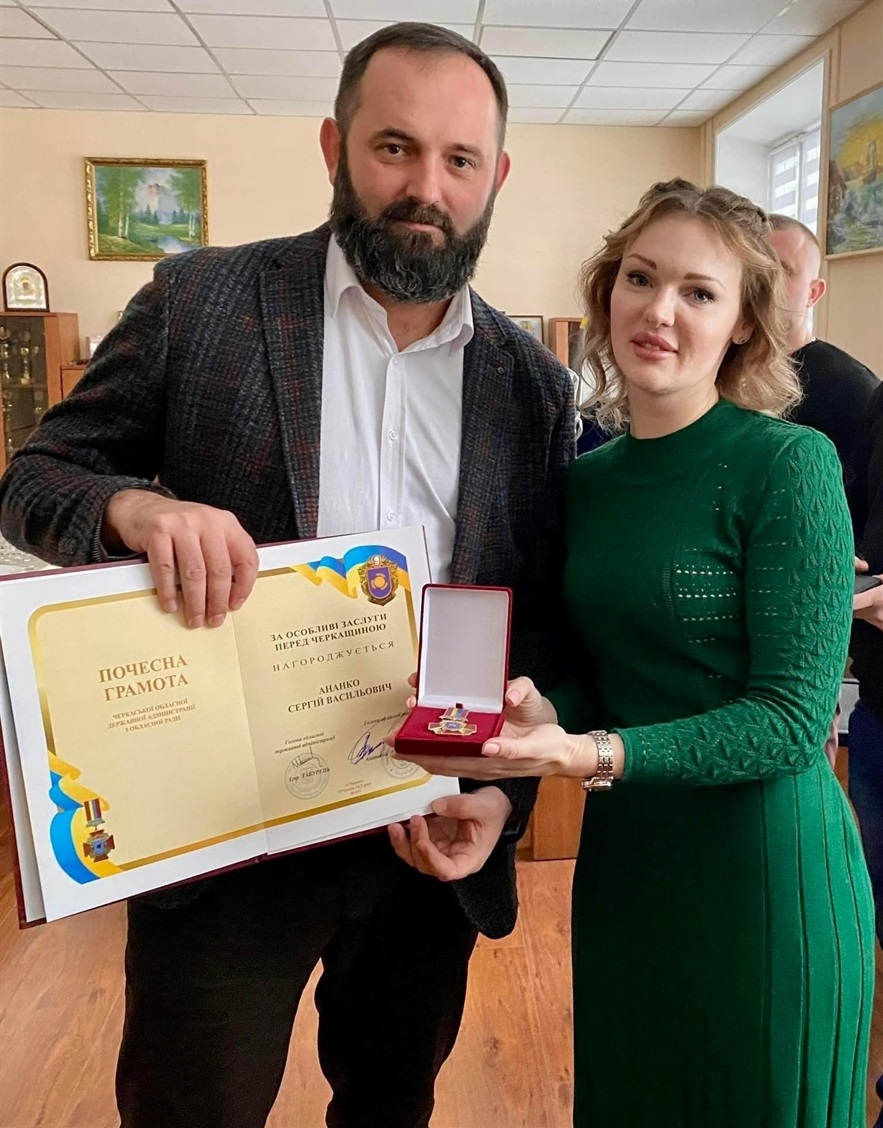 Міський голова Сміли Сергій Ананко та голова Черкаської РВА Валерія Бандурко.